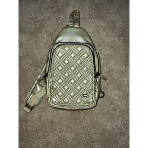 LUG Scurry Matte Luxe Vegan Leather Sling Bag - Metallic Bubble Sand -RFID NWOT